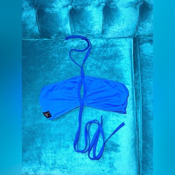 Kandi Kouture Tops - Kandi Kouture Blue Dance Tie Up Halter Crop Worn once.